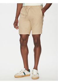 INDICODE Szorty materiałowe Wamo 70-728 Beżowy Slim Fit. Kolor: beżowy. Materiał: bawełna, len