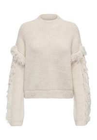 only - ONLY Sweter Molly 15363467 Beżowy Regular Fit. Kolor: beżowy. Materiał: syntetyk