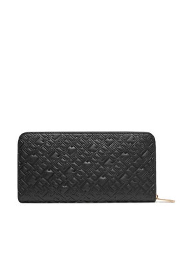 TOMMY HILFIGER - Tommy Hilfiger Duży Portfel Damski Th Icon Lrg Za Mono Embo AW0AW17955 Czarny. Kolor: czarny. Materiał: skóra
