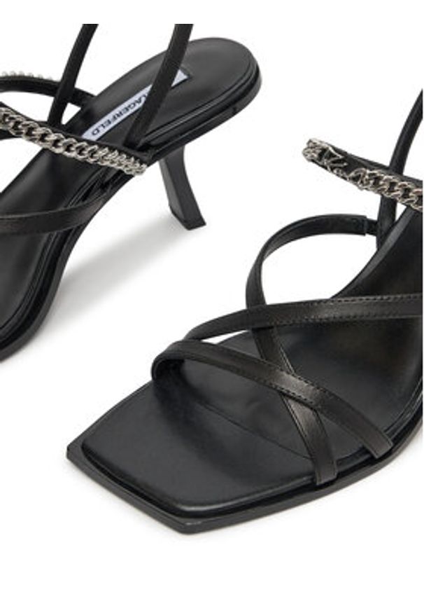 Karl Lagerfeld - KARL LAGERFELD Sandały Karmel KL33625 Czarny. Kolor: czarny. Materiał: skóra