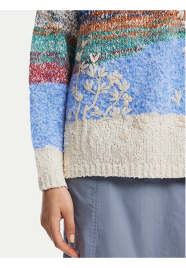 Desigual Sweter Sudbury 24WWJF59 Kolorowy Loose Fit. Materiał: bawełna. Wzór: kolorowy