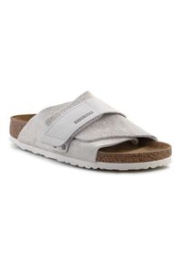 Klapki Birkenstock Kyoto W 1024526 szare. Okazja: na co dzień. Kolor: szary. Materiał: nubuk, zamsz. Styl: casual