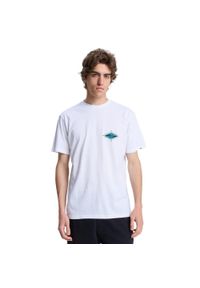 Quiksilver - Koszulka z krótkim rękawem dla Mężczyzn EV BEACH BLAST. Kolor: biały. Materiał: materiał, bawełna. Długość rękawa: krótki rękaw. Długość: krótkie. Wzór: nadruk