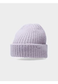 4f - 4F Czapka zimowa damska S. Kolor: fioletowy. Materiał: wełna. Sezon: zima #1