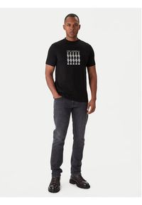 Karl Lagerfeld - KARL LAGERFELD T-Shirt 755402 554235 Czarny Slim Fit. Typ kołnierza: dekolt w karo. Kolor: czarny. Materiał: bawełna #4