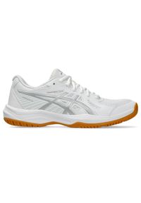 Buty siatkarskie damskie Asics Upcourt 6. Kolor: biały, wielokolorowy, szary. Materiał: materiał, syntetyk. Szerokość cholewki: normalna