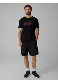 4f - 4F T-shirt regular z nadrukiem męski - czarny M. Okazja: na co dzień, do pracy, na spacer. Kolor: czarny. Materiał: bawełna, materiał. Wzór: nadruk. Styl: casual #2