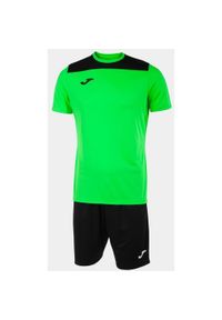 Zestaw Sportowy Joma Phoenix II Fluorescencyjna Zieleń-Czarny - Junior. Okazja: na uczelnię. Kolor: niebieski, czarny, wielokolorowy. Materiał: poliester. Styl: sportowy