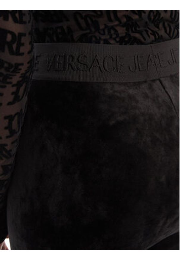 Versace Jeans Couture Legginsy 79HAC101 J0241 Czarny Slim Fit. Kolor: czarny. Materiał: syntetyk