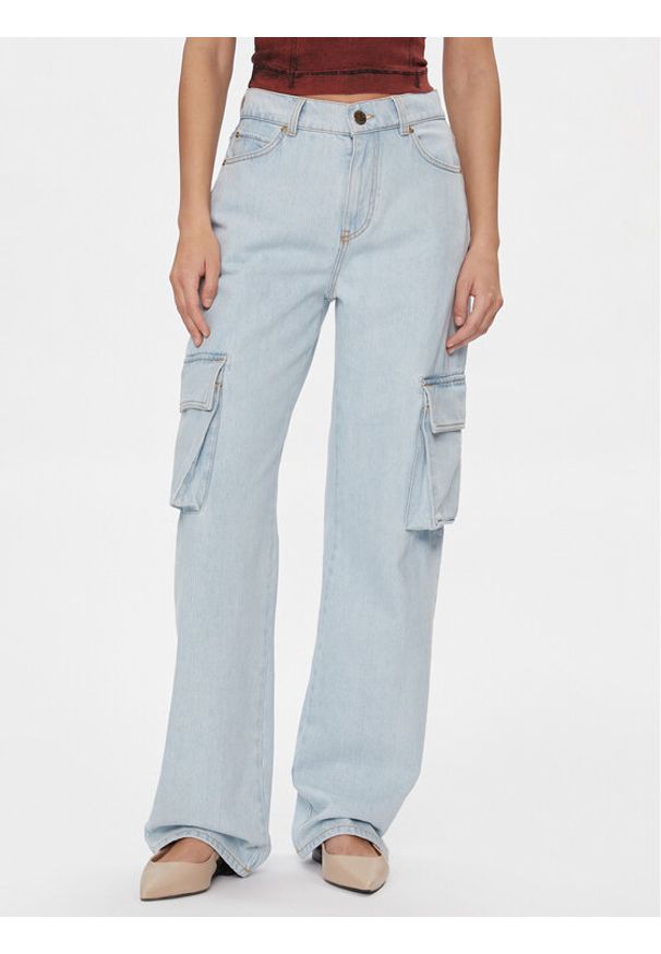 Pinko Jeansy Caty 102942 A1MV Błękitny Cargo Fit. Kolor: niebieski