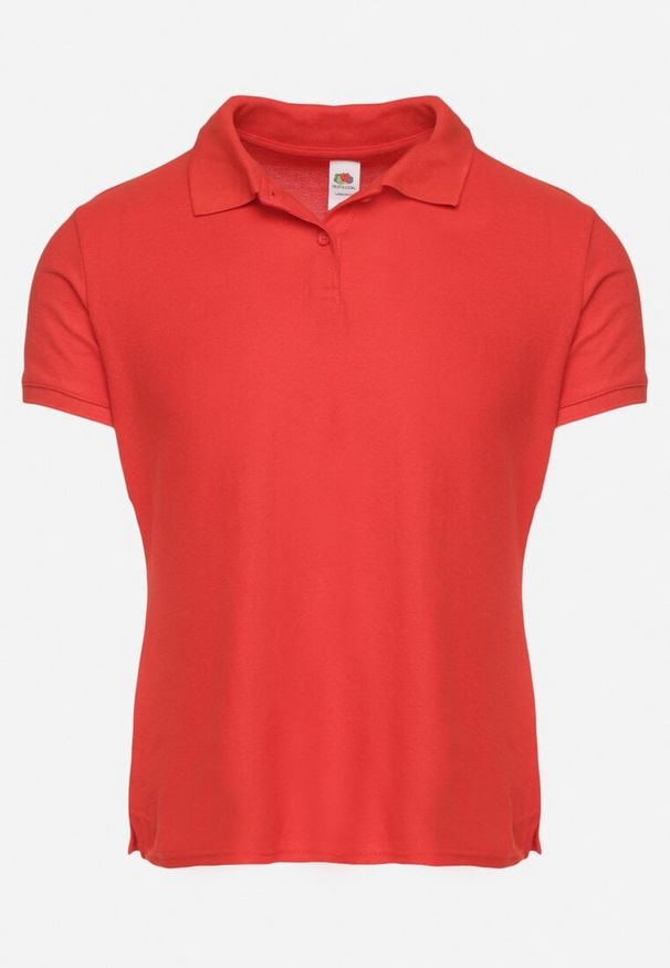 Czerwony t-shirt Born2be polo, casualowy