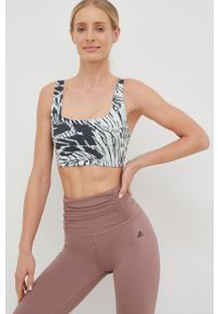 adidas Performance biustonosz sportowy wzorzysty. Materiał: poliester, skóra, dzianina, materiał. Rodzaj stanika: wyciągane miseczki. Wzór: ze splotem. Sport: fitness, taniec #3