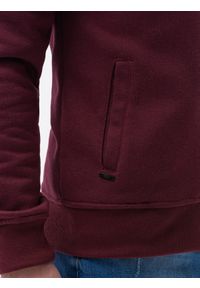 Ombre Clothing - Bawełniana bluza męska rozpinana bomberka - bordowa V13 OM-SSZP-0125 - XXL. Kolor: czerwony. Materiał: bawełna #6