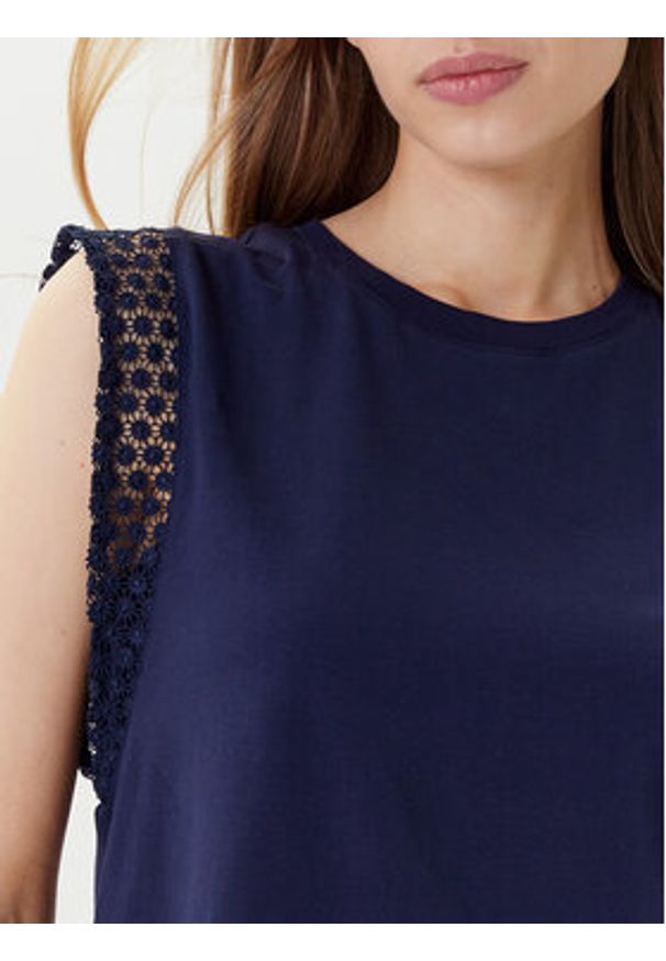 United Colors of Benetton - United Colors Of Benetton Bluzka 3IFVD10AC Granatowy Regular Fit. Kolor: niebieski. Materiał: bawełna