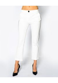 CRISTINAEFFE MILANO - Spodnie z lampasami. Stan: podwyższony. Kolor: biały. Materiał: materiał #1