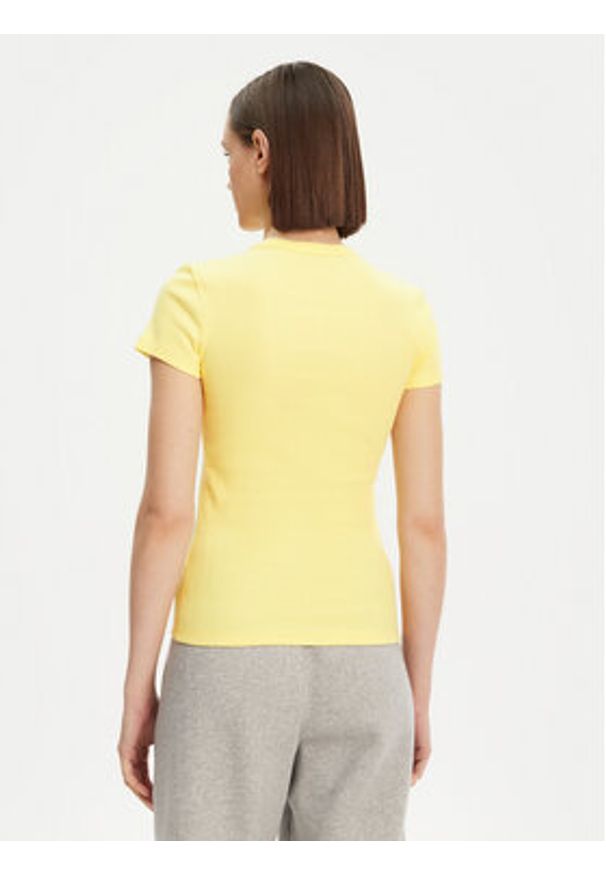 Lacoste T-Shirt TF5538 Żółty Slim Fit. Kolor: żółty. Materiał: bawełna