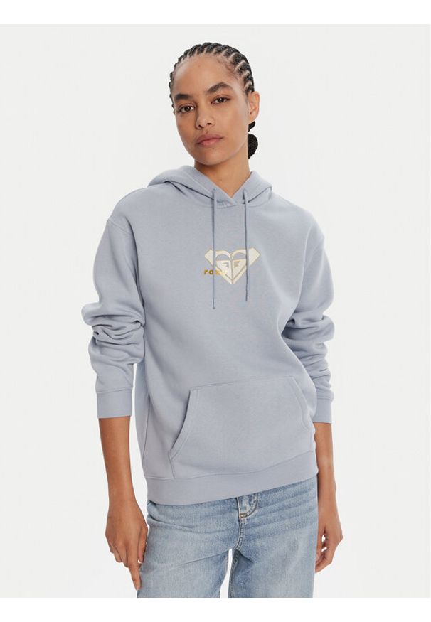Roxy Bluza ERJFT05028 Błękitny Regular Fit. Kolor: niebieski. Materiał: bawełna
