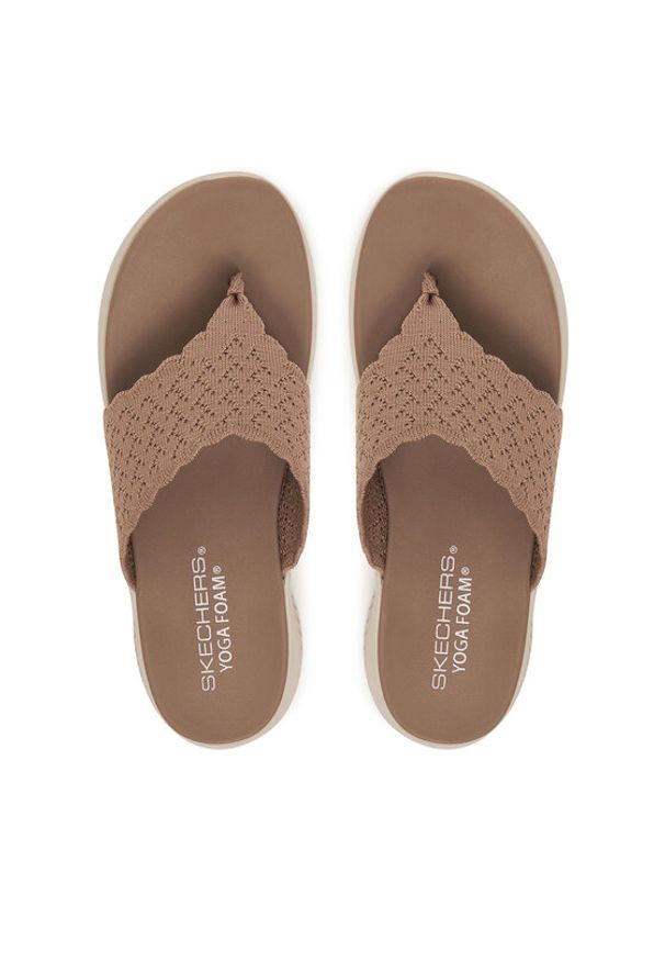 skechers - Skechers Japonki Ultra Flex 3.0 119971/MOC Beżowy. Kolor: beżowy. Materiał: materiał