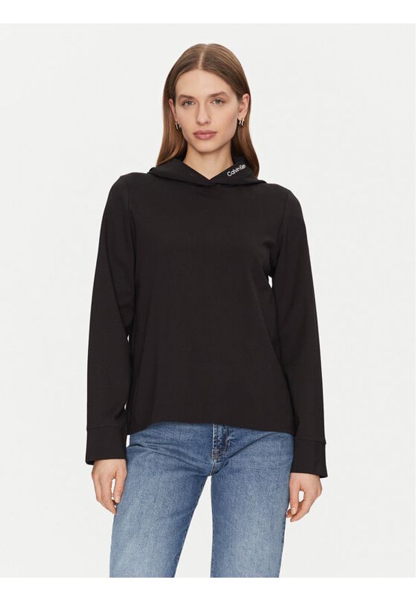 Calvin Klein Jeans Bluza J20J224722 Czarny Regular Fit. Kolor: czarny. Materiał: wiskoza, syntetyk