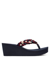 TOMMY HILFIGER - Tommy Hilfiger Japonki Th Wedge Braided Summer Sandal FW0FW09198 Kolorowy. Materiał: materiał. Wzór: kolorowy #1