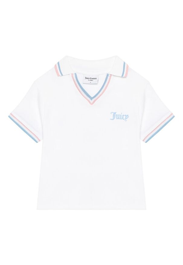 Juicy Couture Polo JCWCT225355 Biały Regular Fit. Typ kołnierza: polo. Kolor: biały