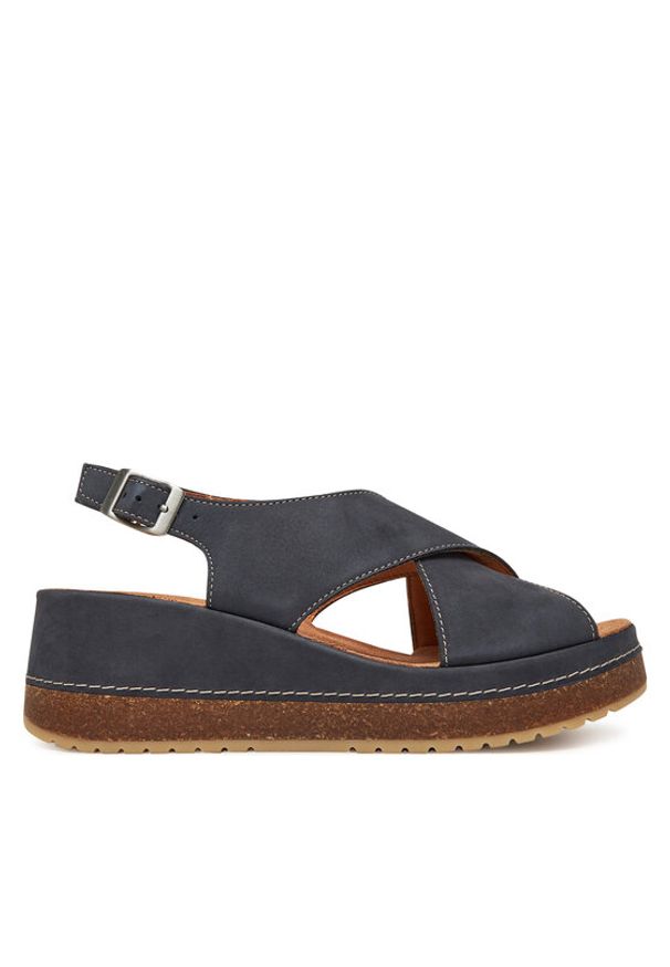 Clarks Sandały Kassanda Step 26181440 Granatowy. Kolor: niebieski. Materiał: nubuk, skóra