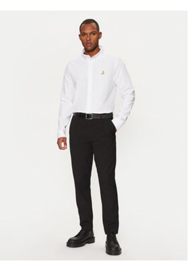 Brave Soul Koszula MSH-230CLAUDIANB Biały Slim Fit. Kolor: biały. Materiał: bawełna