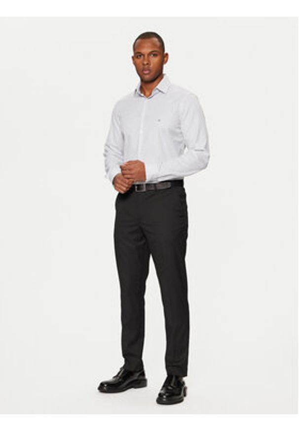 Calvin Klein Koszula K10K113865 Biały Slim Fit. Kolor: biały. Materiał: bawełna