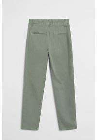 Mango Kids - Spodnie dziecięce Piccolo 110-164 cm. Kolor: zielony. Materiał: bawełna, materiał, elastan, tkanina, poliester. Wzór: gładki #2