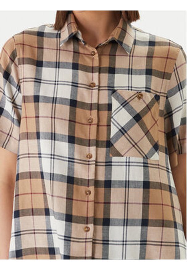 Barbour Koszula Fern LSH1744BR37 Beżowy Regular Fit. Kolor: beżowy. Materiał: syntetyk