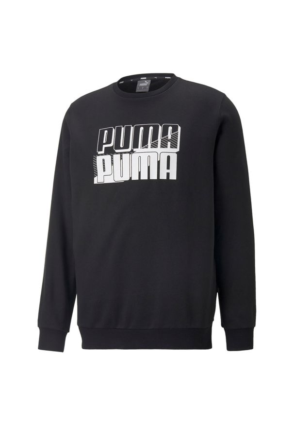 Bluza dresowa męska Puma POWER LOGO. Kolor: czarny, wielokolorowy. Materiał: dresówka