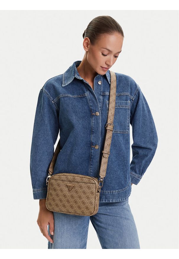 Guess Torebka Meridian II HWSG69 74140 Beżowy. Kolor: beżowy. Materiał: skórzane