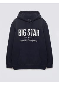 Big-Star - Bluza męska z kapturem z logo BIG STAR granatowa Ashlyno 403. Typ kołnierza: kaptur. Kolor: niebieski. Materiał: dzianina. Wzór: aplikacja, nadruk #2