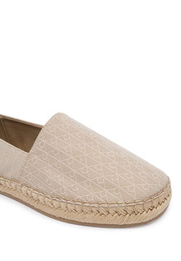 Calvin Klein Espadryle All Over CK HW0HW02933 Beżowy. Kolor: beżowy. Materiał: materiał