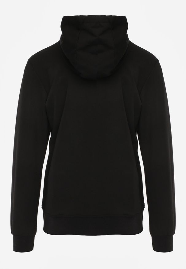 Born2be - Czarna Bluza z Kapturem i Kieszenią Typu Kangur Aqialei. Okazja: na co dzień. Typ kołnierza: kaptur. Kolor: czarny. Materiał: jeans, dresówka. Wzór: gładki. Styl: casual