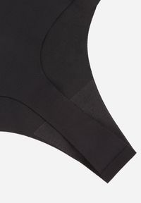 Renee - Czarne 3-Pack Majtki Bezszwowe Typu Stringi High Waist Cinossa. Stan: podwyższony. Kolor: czarny. Materiał: len, satyna. Wzór: gładki #2