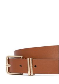 TOMMY HILFIGER - Tommy Hilfiger Pasek Th Square 2.5 AW0AW18692 Brązowy. Kolor: brązowy. Materiał: skóra #3