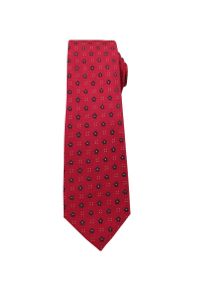 Krawat Męski, Czerwony w Drobne Kwiatki - Angelo di Monti. Kolor: czerwony. Wzór: kwiaty #1