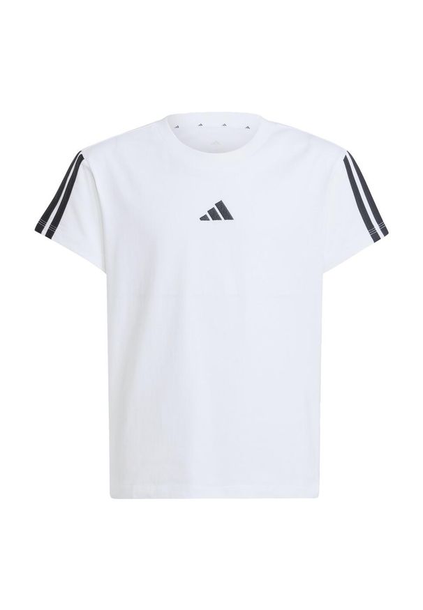 Adidas - Koszulka Essentials Kids. Kolor: biały, wielokolorowy, czarny. Materiał: bawełna, materiał