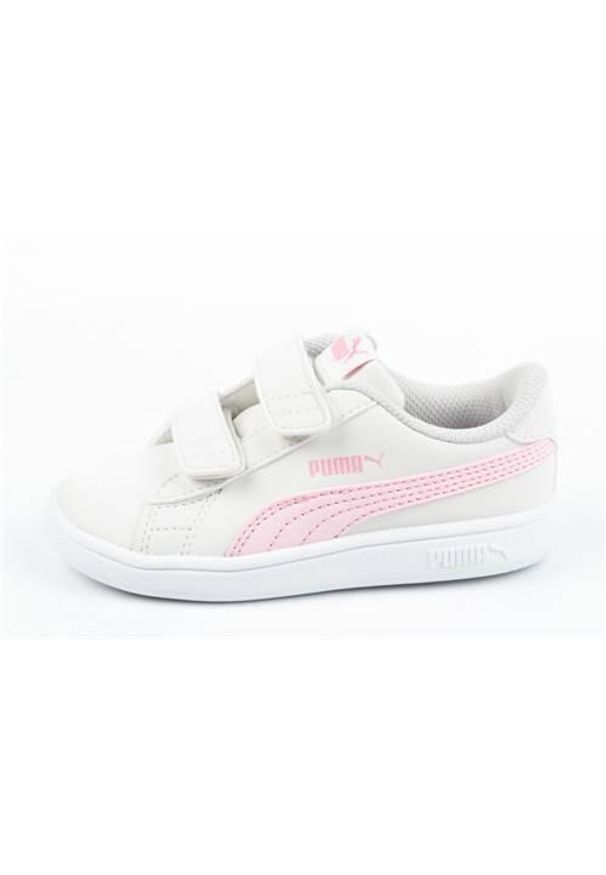 Buty do chodzenia niemowlęce Puma Smash V2 Buck. Zapięcie: rzepy. Kolor: biały. Materiał: materiał, syntetyk. Szerokość cholewki: normalna. Sport: turystyka piesza