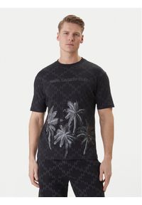 Karl Lagerfeld - KARL LAGERFELD T-Shirt 755172 562251 Czarny Loose Fit. Typ kołnierza: dekolt w karo. Kolor: czarny. Materiał: bawełna #1