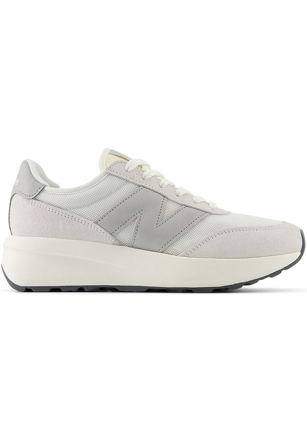 Buty dziecięce New Balance GS370AA – szare. Kolor: szary. Materiał: skóra, zamsz. Szerokość cholewki: normalna. Sezon: lato