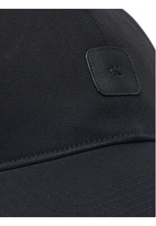 Calvin Klein Jeans Czapka z daszkiem Mono Leather Patch Twill Cap LV04K5052G Czarny. Kolor: czarny. Materiał: materiał, bawełna