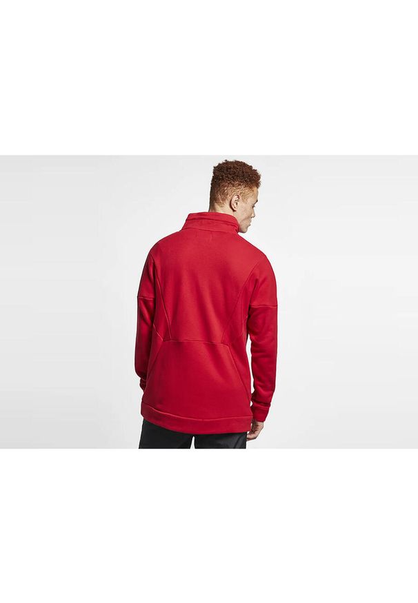 Nike - Bluza męska nike air jordan flight loop 1/4 zip gym red. Kolor: czerwony. Sport: bieganie
