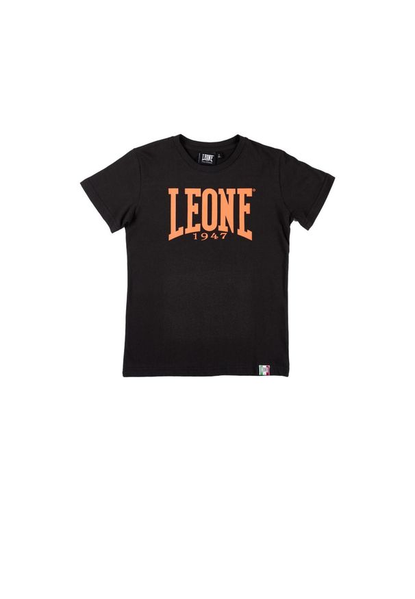 LEONE 1947 APPAREL - Dziecięcy t-shirt basic Leone z krótkim rękawem. Kolor: czarny. Długość rękawa: krótki rękaw. Długość: krótkie. Sport: joga i pilates