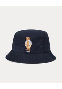 Ralph Lauren - RALPH LAUREN - Granatowy kapelusz z misiem Chino Bucket. Kolor: niebieski. Materiał: bawełna. Wzór: haft #3