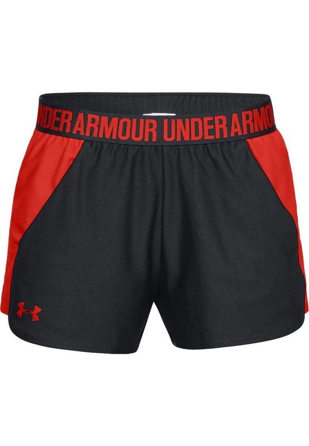 Spodenki sportowe damskie Under Armour New Play Short. Kolor: czerwony, wielokolorowy, czarny