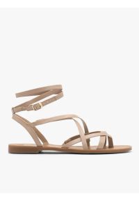 Ryłko - Beżowe sandały typu japonki. Kolor: beżowy. Materiał: skóra. Styl: street #1