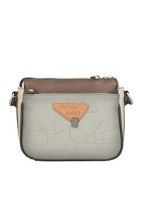 Torebka damska Anekke, listonoszka z dekoracyjnym nadrukiem i metalowym logo zapinana na suwak wyposażona w regulowany pasek oraz ozdobną zawieszkę,. Kolor: brązowy. Wzór: nadruk. Styl: casual, elegancki. Rodzaj torebki: na ramię #2