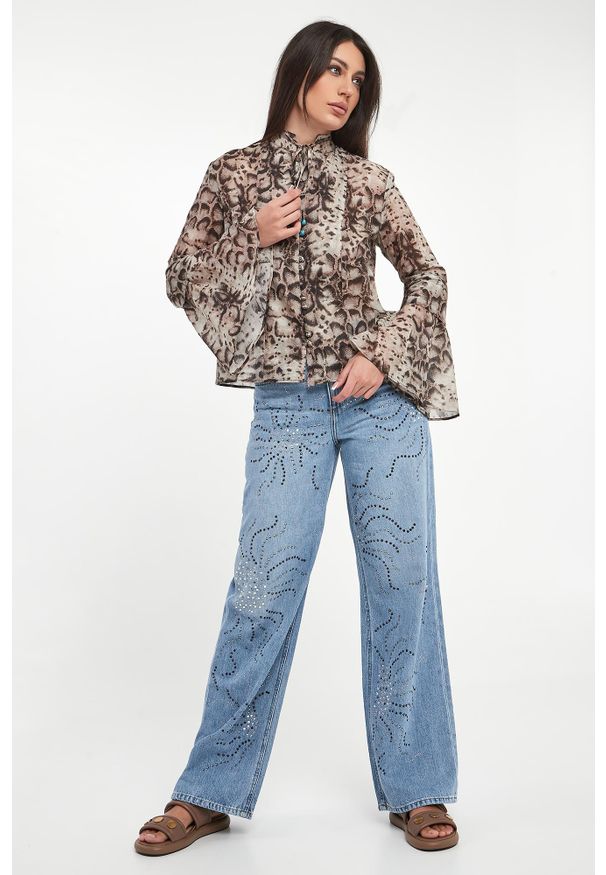 Pinko - Bluzka damska w zwierzęcy wzór Caracalla PINKO. Wzór: motyw zwierzęcy